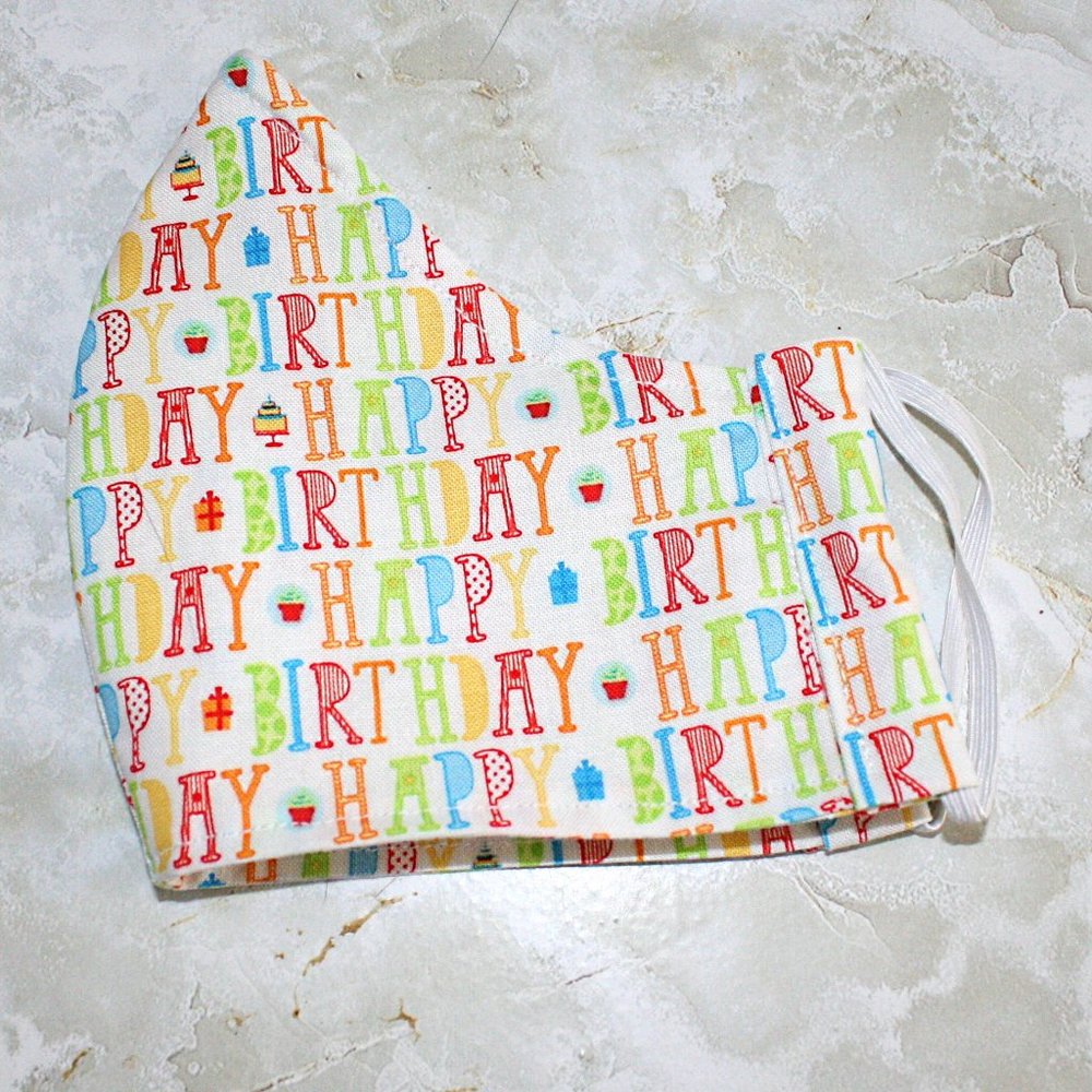 HAND CRAFTED Happy Birthday Face Mask Shield - Picture 3 of 9